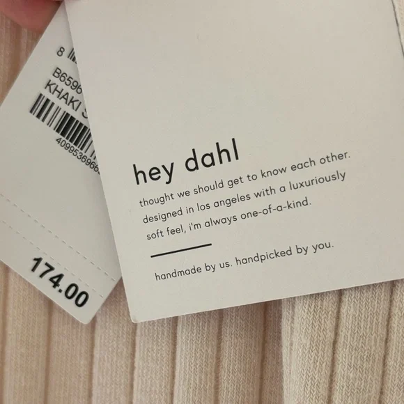 Bella Dahl, Handmade in USA, Hemp Sleeveless Cream Maxi Dress with Side Slit - Picture 4 of 5